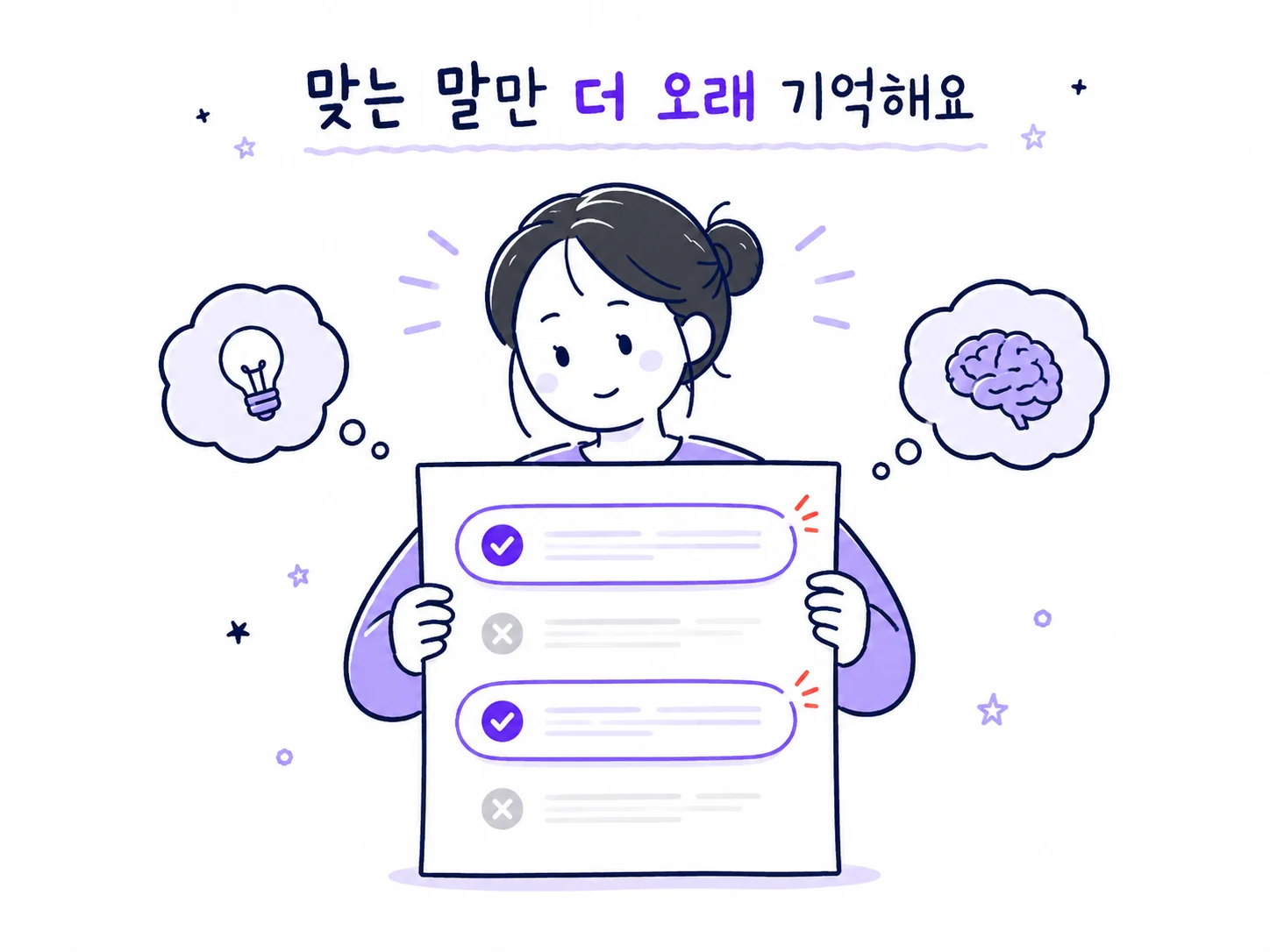 성격 결과에서 맞는 문장만 더 오래 기억하는 모습